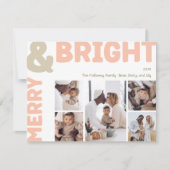 Vette moderne vrolijkheid en heldere vijf foto feestdagenkaart (Voorkant)