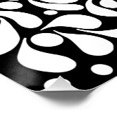 Vette moderne witte bloemen op zwarte achtergrond perfect poster (Hoek)