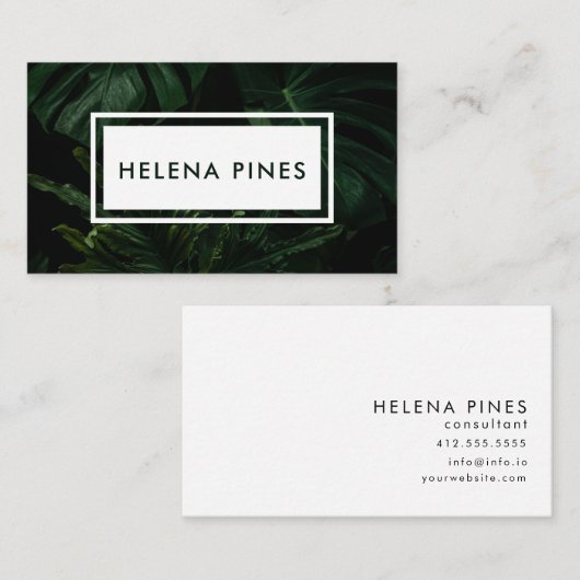 Vette moody Monstera vertrekt tropische groene gro Visitekaartje (Voorkant / Achterkant)