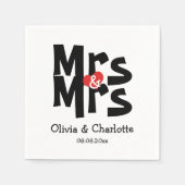 Vette Mrs. en Mrs Modern Lesbian Wedding Servet (Voorkant)