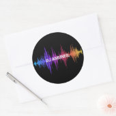 Vette muziek Waves Meerkleurige DJ's, Audio Ronde Sticker (Envelop)