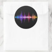 Vette muziek Waves Meerkleurige DJ's, Audio Ronde Sticker (Tas)
