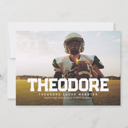Vette naam afstuderen atleet foto afstuderen kaart (Voorkant)