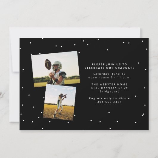 Vette naam afstuderen atleet foto afstuderen kaart (Achterkant)