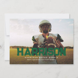 Vette naam afstuderen atleet foto groen afstuderen kaart