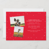 Vette naam afstuderen atleet foto rood afstuderen kaart (Achterkant)