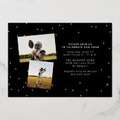 Vette naam afstuderen sportief afstuderen folie uitnodiging (Achterkant)