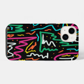 Vette neon contrast feestprint iPhone hoesje (Achterkant horizontaal)