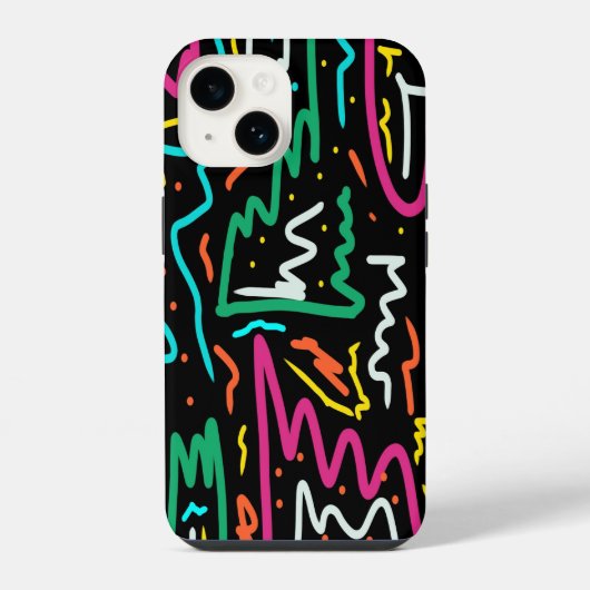 Vette neon contrast feestprint iPhone hoesje (Achterkant)