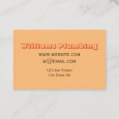 vette oranje en tuquoise-loodgieter of andere visitekaartje (Achterkant)