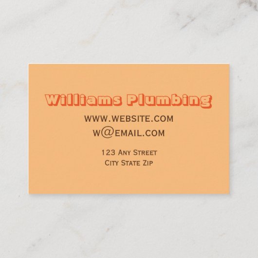 vette oranje en tuquoise-loodgieter of andere visitekaartje (Achterkant)