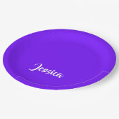 Vette paarse vlakte papieren bordje (Gekanteld)