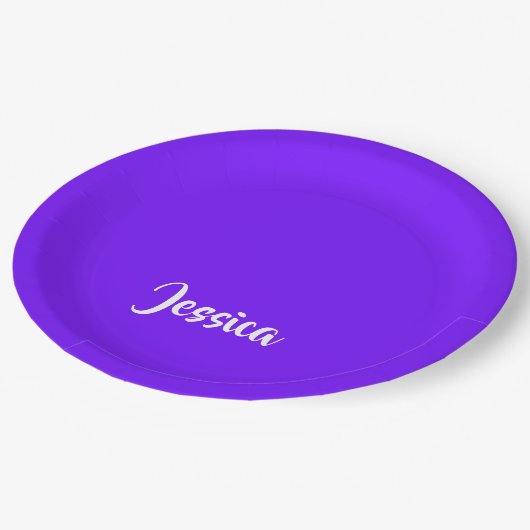 Vette paarse vlakte papieren bordje (Gekanteld)