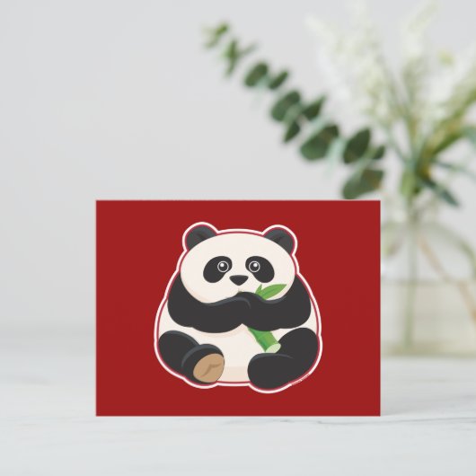 Vette Panda Briefkaart (Staand voorkant)