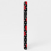 Vette papavers en pooldots rood zwart hedendaags iPhone hoesje (Rechterkant)