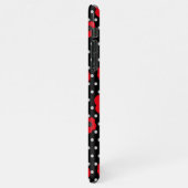 Vette papavers en pooldots rood zwart hedendaags iPhone hoesje (Linkerkant)