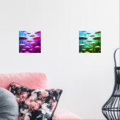 Vette paraplu's, Regen, Roze & Blauw Muurkunst Sets (Woonkamer)