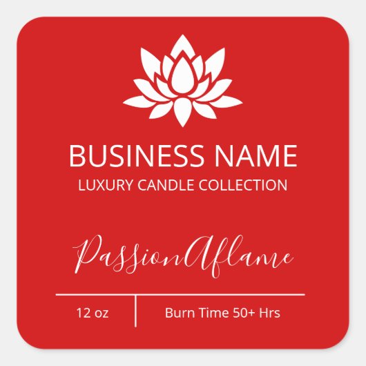 Vette passie Rode kaars Vierkante Sticker (Voorkant)