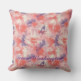 Vette penseelstreken Splashes in Coral Pink 3 Kussen