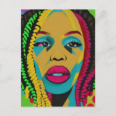 Vette Pop Art-Afrikaans-Amerikaanse vrouw met een Briefkaart (Voorkant)