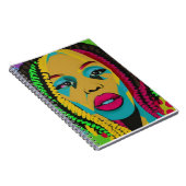 Vette Pop Art-Afrikaans-Amerikaanse vrouw met een  Notitieboek (Rechterzijde)