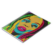 Vette Pop Art-Afrikaans-Amerikaanse vrouw met een  Notitieboek (Linkerzijde)