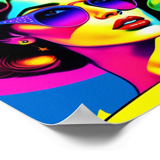 Vette Pop Art en Stripes Retro Mode Poster (Hoek)