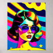 Vette Pop Art en Stripes Retro Mode Poster (Voorkant)