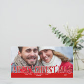 Vette prettekst voor prettige feestdagen met famil feestdagenkaart (Staand voorkant)