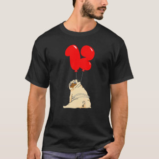 Vette Pug 12e Verjaardag Kinderen Ballon Feestje T-shirt