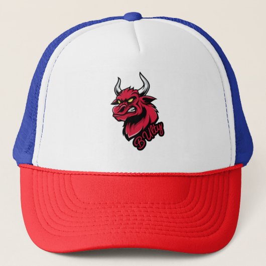 Vette Red Bull "Bully" Trucker Hat – Red, White & Pet (Voorkant)