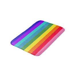Vette regenboogstrepen badmat