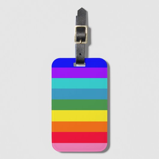 Vette regenboogstrips bagagelabel (Voorkant (verticaal))