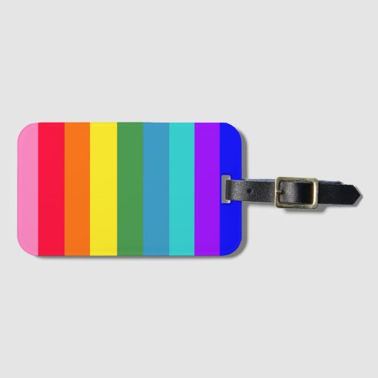 Vette regenboogstrips bagagelabel (Voorkant (horizontaal))