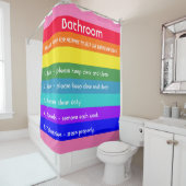 Vette regenboogstrips douchegordijn (In situ)