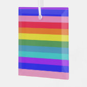 Vette regenboogstrips glas ornament (Voorkant links)