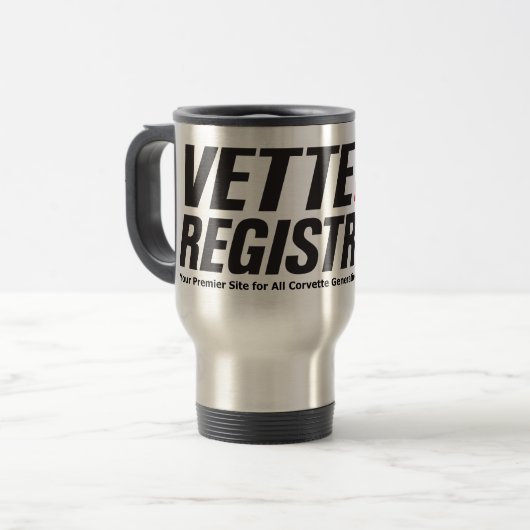 Vette Registry Logo Mug Reisbeker (Voorkant links)