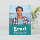 VETTE RETRO PETTEN UIT NAAR HET AFSTUDEERDER FOTO  KAART (Staand voorkant)