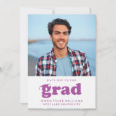 VETTE RETRO PETTEN UIT NAAR HET AFSTUDEERDER FOTO  KAART (Voorkant)