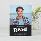 VETTE RETRO PETTEN UIT NAAR HET AFSTUDEERDER FOTO KAART (Staand voorkant)