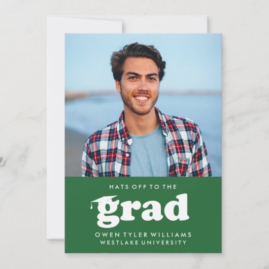 VETTE RETRO PETTEN UIT NAAR HET AFSTUDEERDER FOTO KAART (Voorkant)