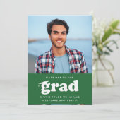 VETTE RETRO PETTEN UIT NAAR HET AFSTUDEERDER FOTO  KAART (Staand voorkant)