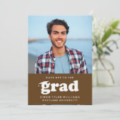 VETTE RETRO PETTEN UIT NAAR HET AFSTUDEERDER FOTO KAART (Staand voorkant)