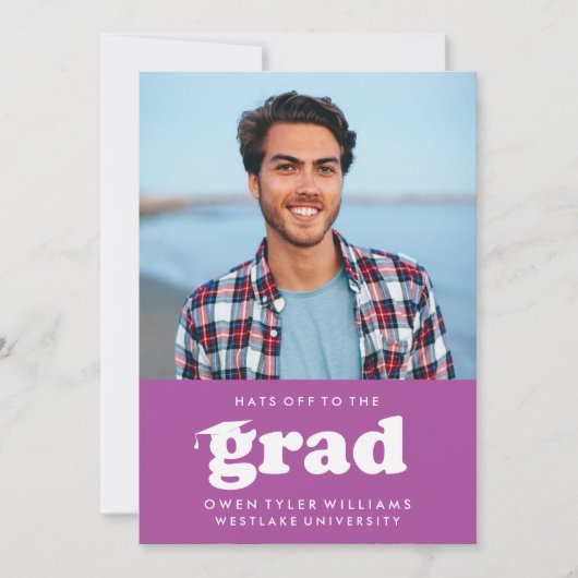 VETTE RETRO PETTEN UIT NAAR HET AFSTUDEERDER FOTO  KAART (Voorkant)