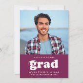 VETTE RETRO PETTEN UIT NAAR HET AFSTUDEERDER FOTO  KAART (Voorkant)