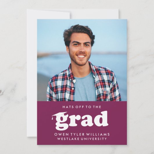 VETTE RETRO PETTEN UIT NAAR HET AFSTUDEERDER FOTO KAART (Voorkant)