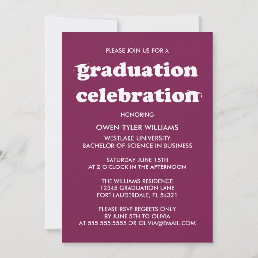 VETTE RETRO PETTEN UIT NAAR HET AFSTUDEERDER FOTO  KAART (Achterkant)