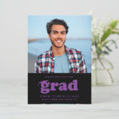 VETTE RETRO PETTEN UIT NAAR HET AFSTUDEERDER FOTO  KAART (Staand voorkant)