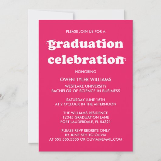 VETTE RETRO PETTEN UIT NAAR HET AFSTUDEERDER FOTO  KAART (Achterkant)