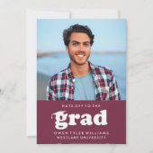 VETTE RETRO PETTEN UIT NAAR HET AFSTUDEERDER FOTO  KAART (Voorkant)